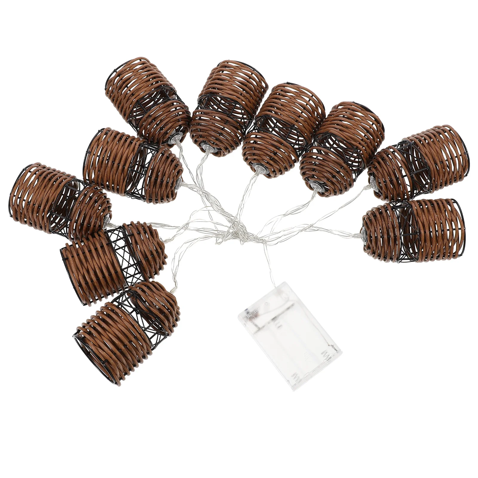 Led Decorative Light String Simulated Rattan Design Powered Warm Lights For Party Garden Restaurant Bedroom