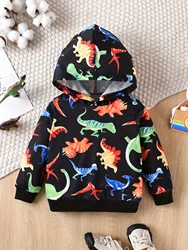 Dinosaur Pattern 3D Printed Hoodies Comfortable Trendy Pullover Novelty Casual Tops Unisex Loose Kids Sweatshirts Autumn Winter