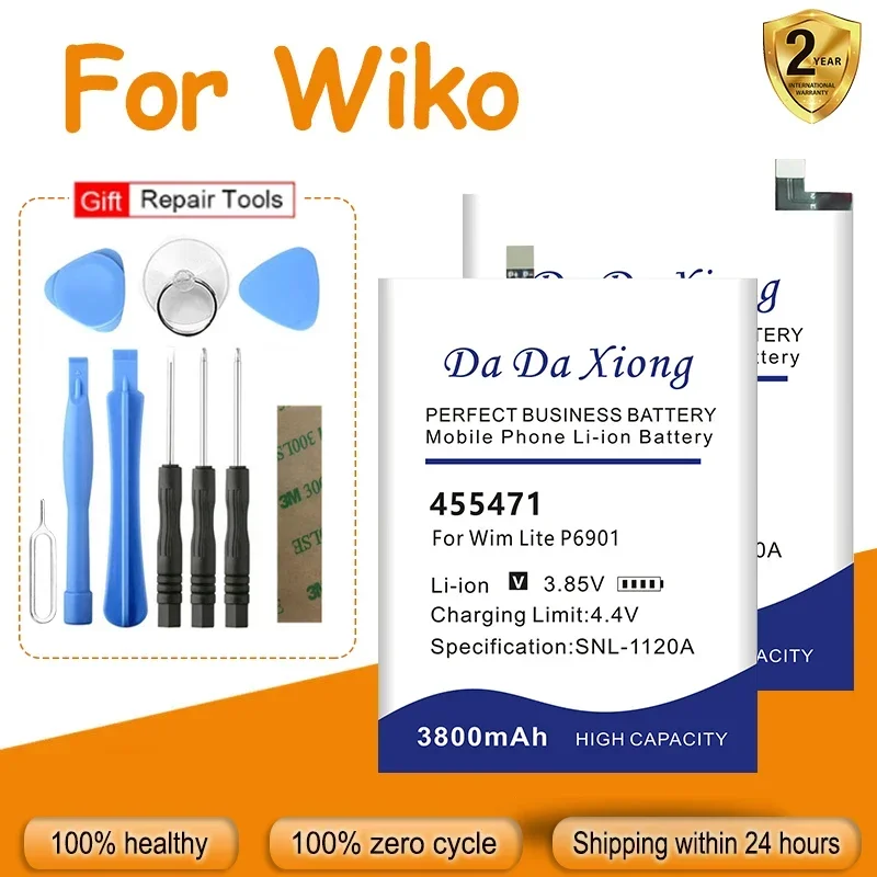 Battery for Wiko View Highway Harry Star Robby Lenny Fever Wim 2, 3, 4, 5, 434597 P6901 Lite Plus 4G 3913 455471 434597 TLP15016