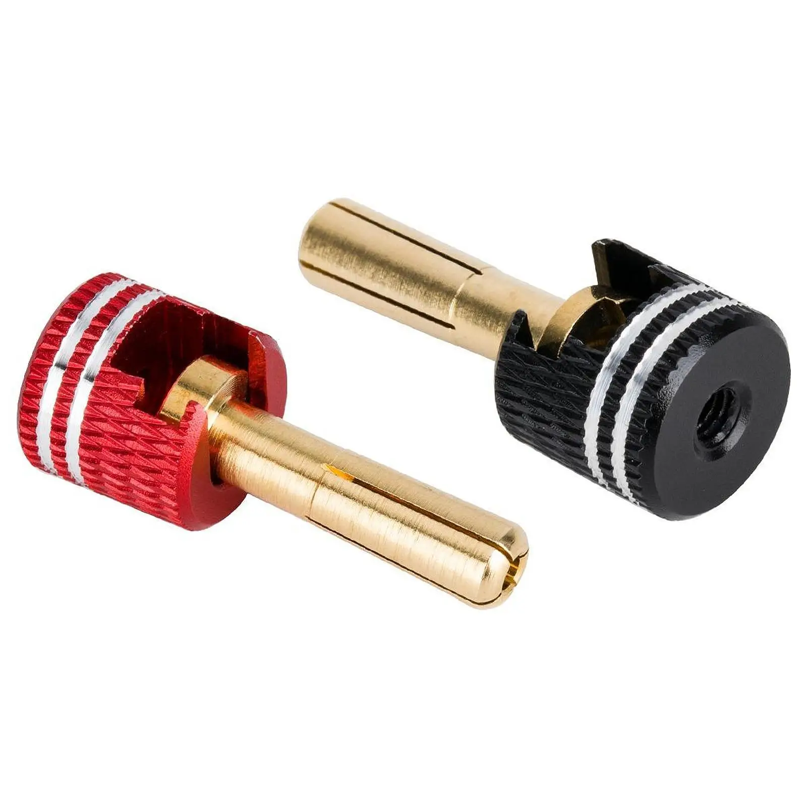 2 Pieces Heatsink Plug Grips, Metal Sturdy Compact Banana Plug Connectors, 4mm Brass Plugs for 1:10 Scale RC Hobby Car