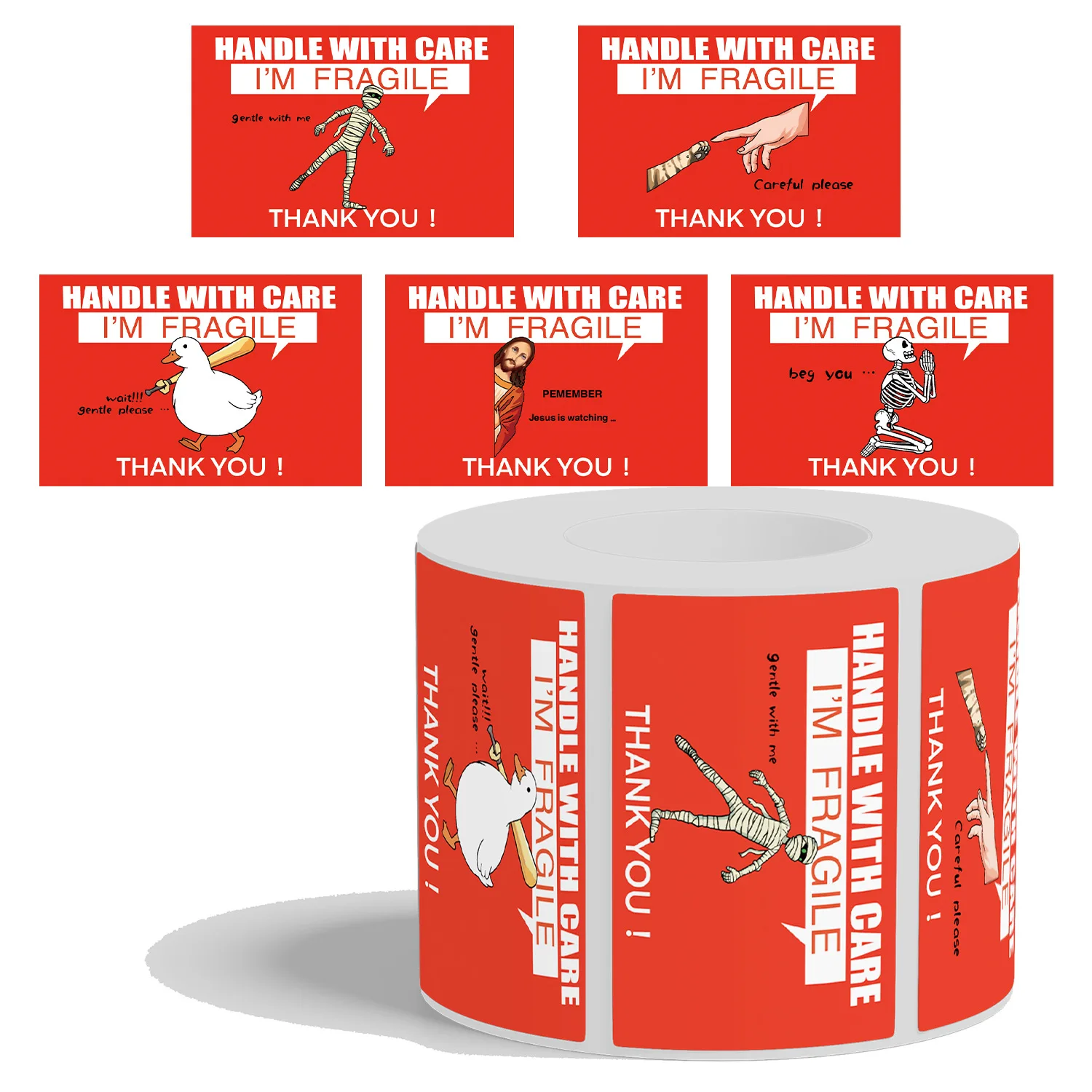 

200Pcs/Roll Fragile Warning Label Stickers Funny Fragile Meme Vinyl Waterproof for Laptop Phone Notebook Water DIY Stickers