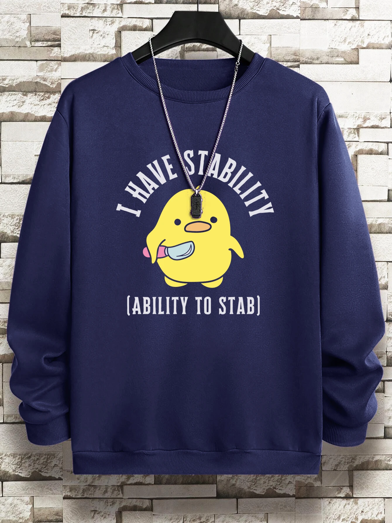 I Have Stability Ability To Stab Men Sweatshirt Fashion Casual Pullovervintage Loose Hoodies Korean Fleece Clothing