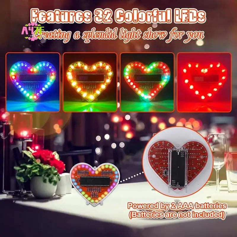 

A47F-в форме сердца RGB светодиодный мигающий световой модуль DIY электронный комплект водяная лампа пайка проект практика для школьников