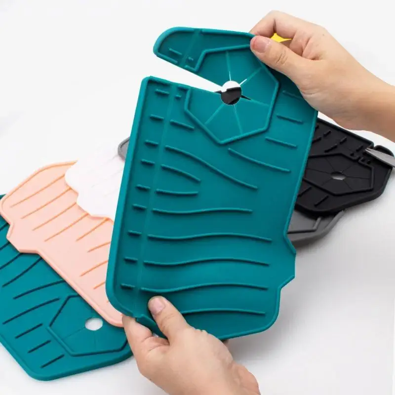 Faucet Mat Double Sided Use Silicone Kitchen Sink Splash Pad Drainage Waterstop Bathroom Countertop Protector Quick Dry Tray