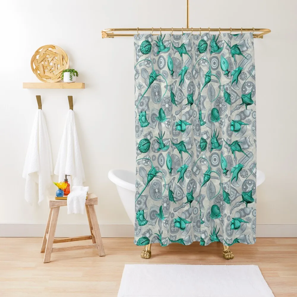 

Ernst Haeckel Aqua Peridinea Algae Over Cerulean Diatoms Shower Curtain Funny Shower Bathroom For Shower Anime Bathroom Curtain