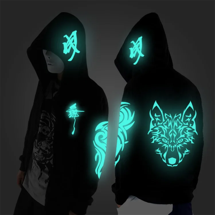 

Весенне-осенняя флуоресцентная танцевальная одежда Ghost Step для мужчин и женщин, студентов, светящаяся в темноте толстовка Ghost Step Dance