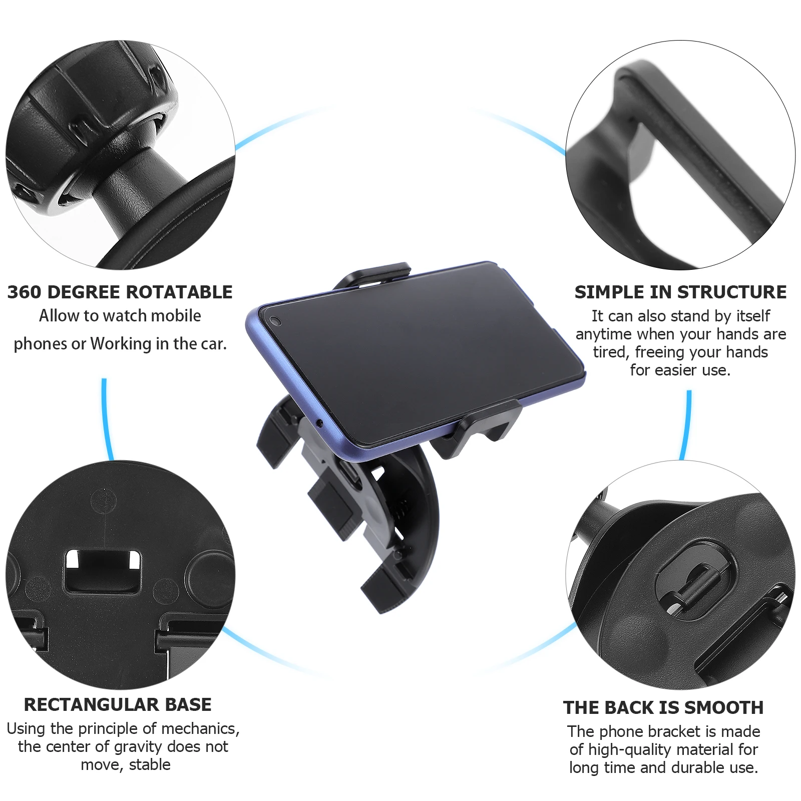 

CD Port Bracket Phone Holder ABS Material Non Slip Mount For Any Phone GPS Navigator Rack Car Accessories Easy Install