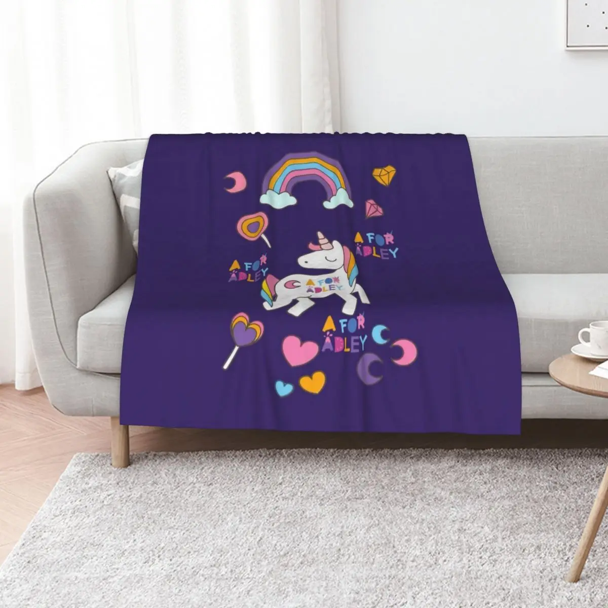 

kawai girl a for adley unicorns cute77 Throw Blanket Hair Sofa anime valentine gift ideas Blankets
