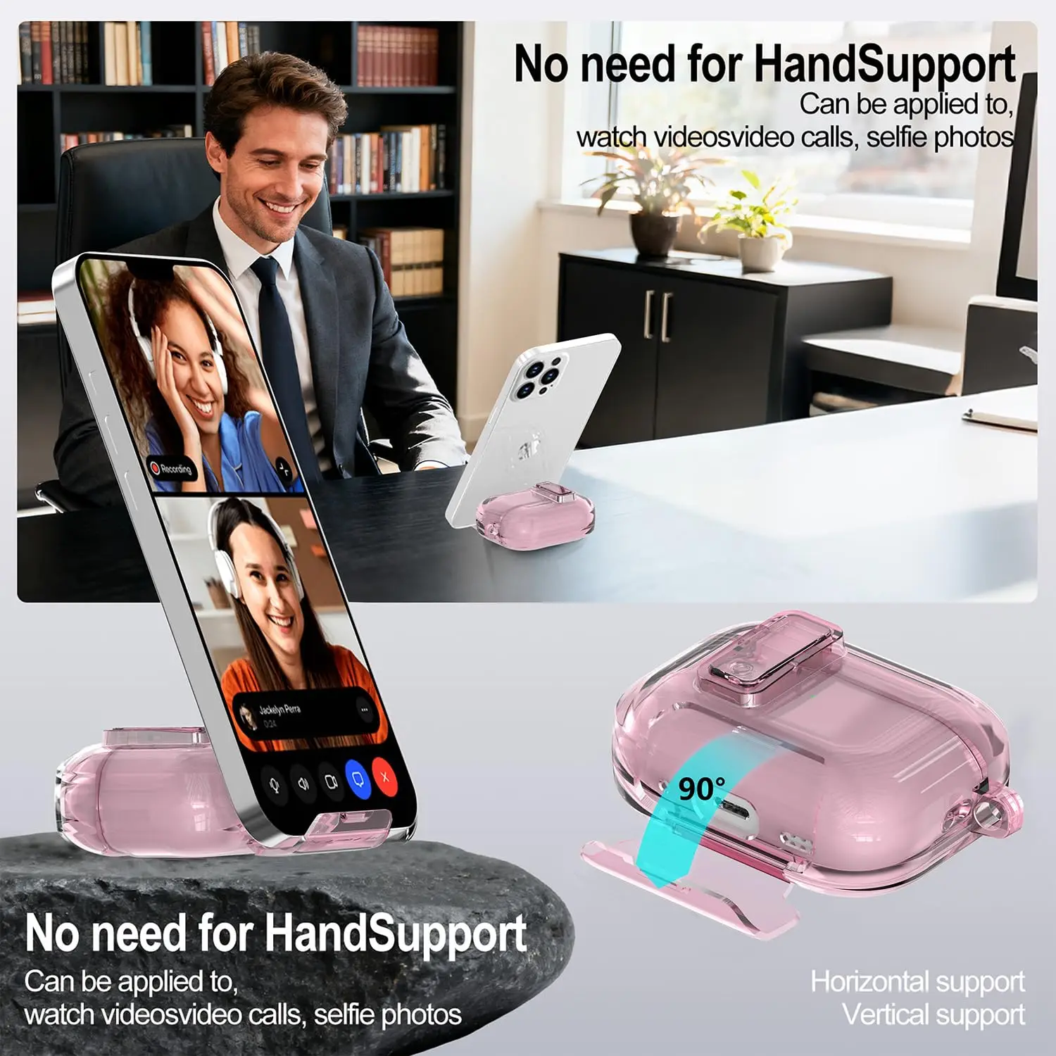 Clear Lock Case for Airpods Pro 3 Soft TPU Magnetic Automatic Lock for AirPod 4 with Lock Phone Stand Case for Airpod Pro3 2025