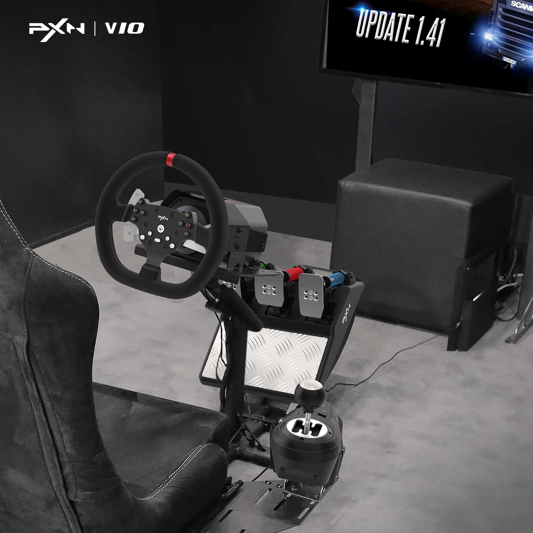 PXN V10 Direct Drive Wheel Base Motion Driving Simulator Sim Racing PC Car Games Force Feedback Gaming Steering  And Pedals