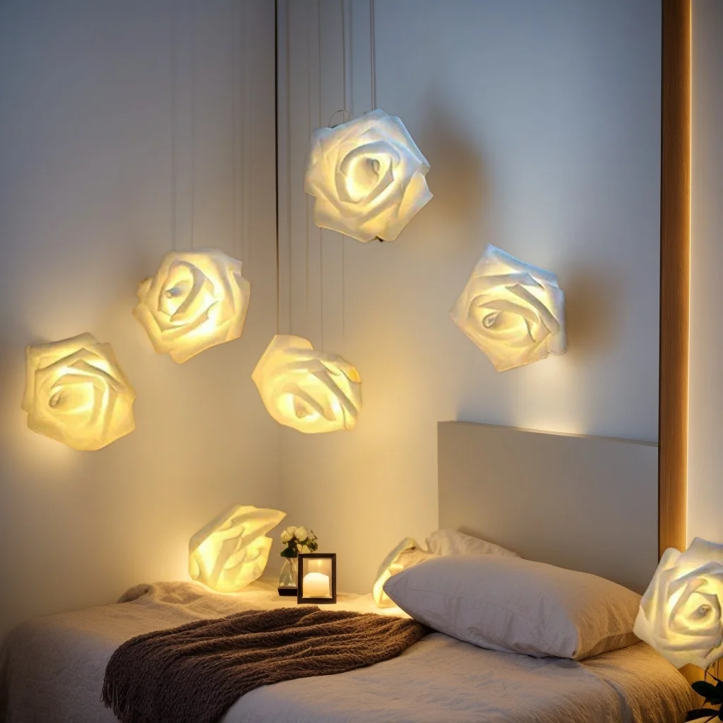 ​​White Rose Lantern Festival Decoration - 10LED for Valentine Wedding Birthday Events​​