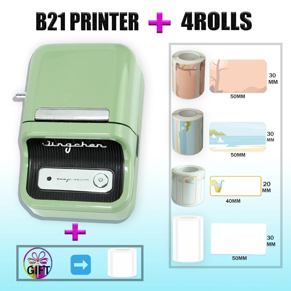 Mobile Smartphone & Computer B21 Thermal Label Sticker Pocket Printer Comfortable Convient and Clear Printing Makers BT Wireless