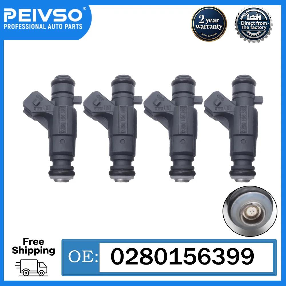 4 piezas/lote Inyector de combustible de alta calidad 0280156399 032906031P para Volkswagen Saveiro 2010-2019 CrossFox Gol SportVan L4 1.6L