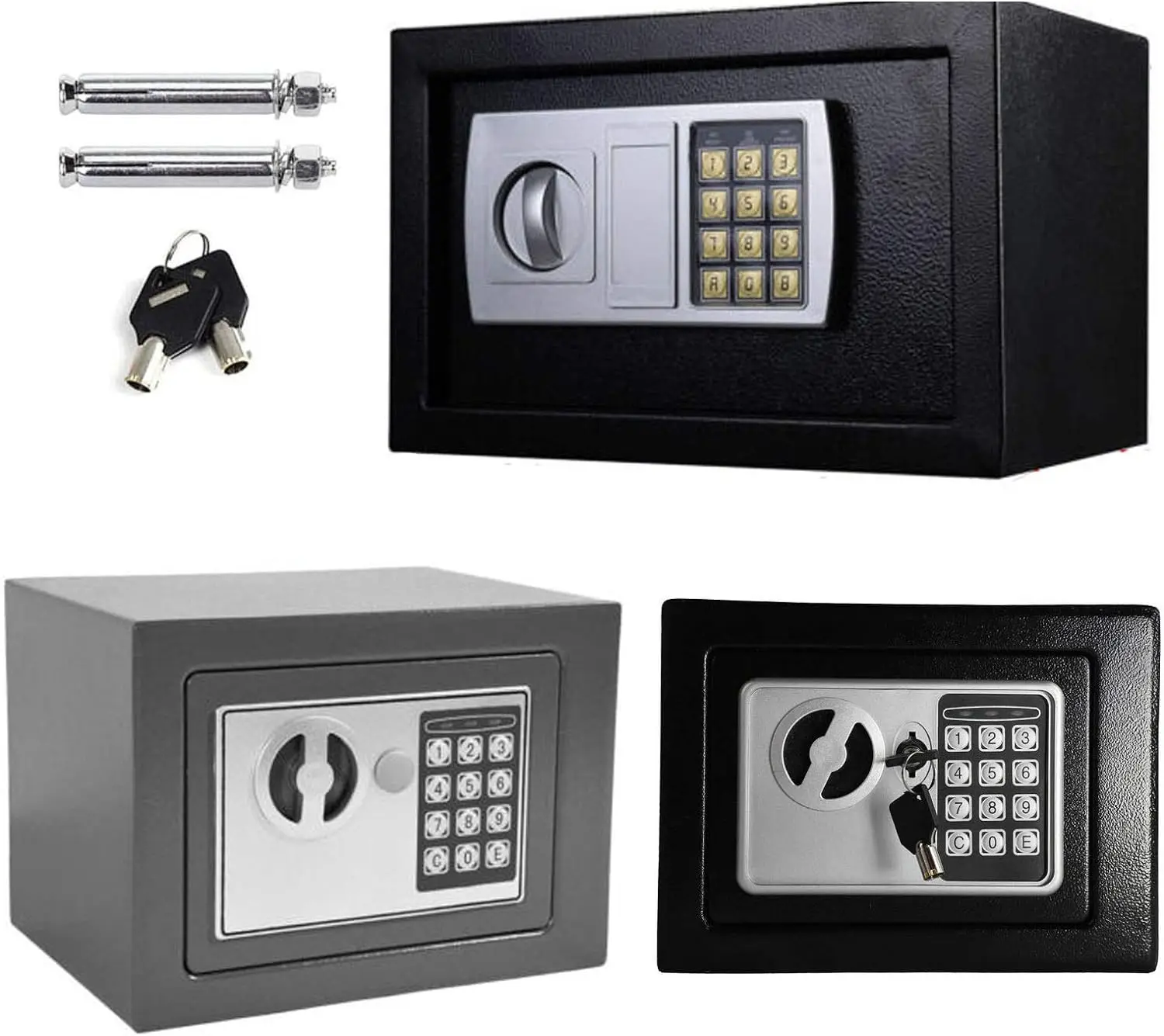 DayPlus Digital Safe Househol Steel Safe Box Currency Vank Deposit Box with Key to Safely Store Cash Jewelry