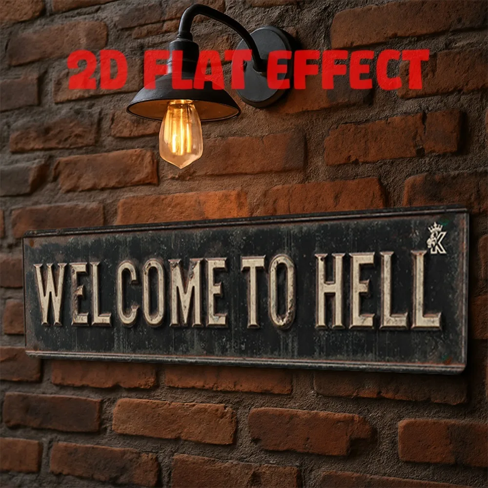 Customizable Torture Chamber Metal Plaque 2D Flat Decor Only Blood Splatter Indoor Outdoor Art 4x16in