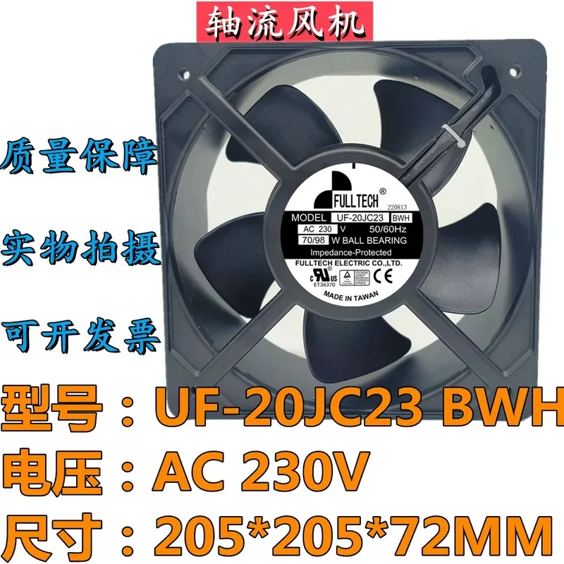 For New Taiwan Fuyou UF-20JC23BWH 230V 70/98W 20572 Distribution Cabinet Chassis Cooling Fan