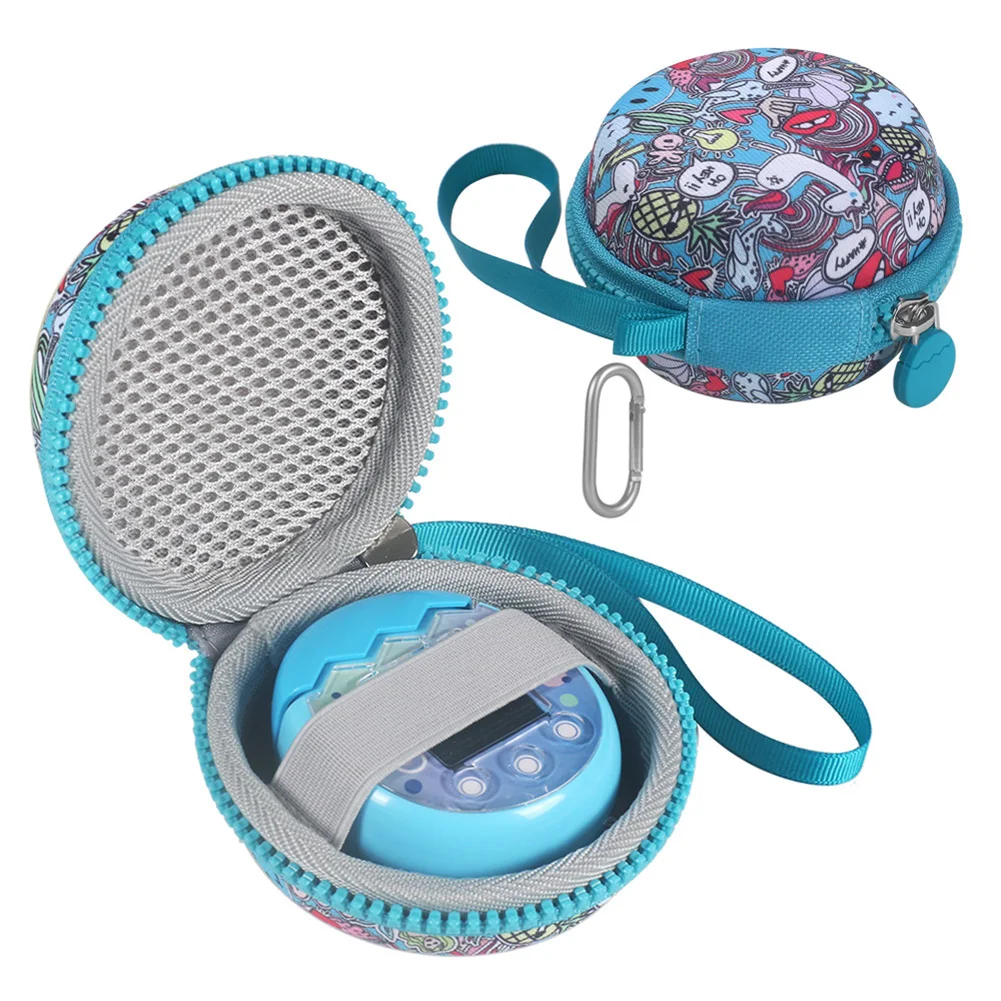 Travel Electronic Pet Machine Carry Case Protective Sleeve Digital Pets Storage Bag with Carabiner Hand Strap for Tamagotchi Pix