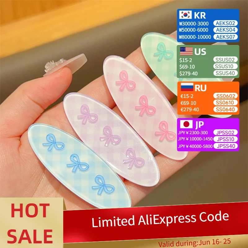 

Fashion Jelly Color Bow Hair Clips Set Sweet Side Clips Hair Accessories for Women Butterfly Hairclip