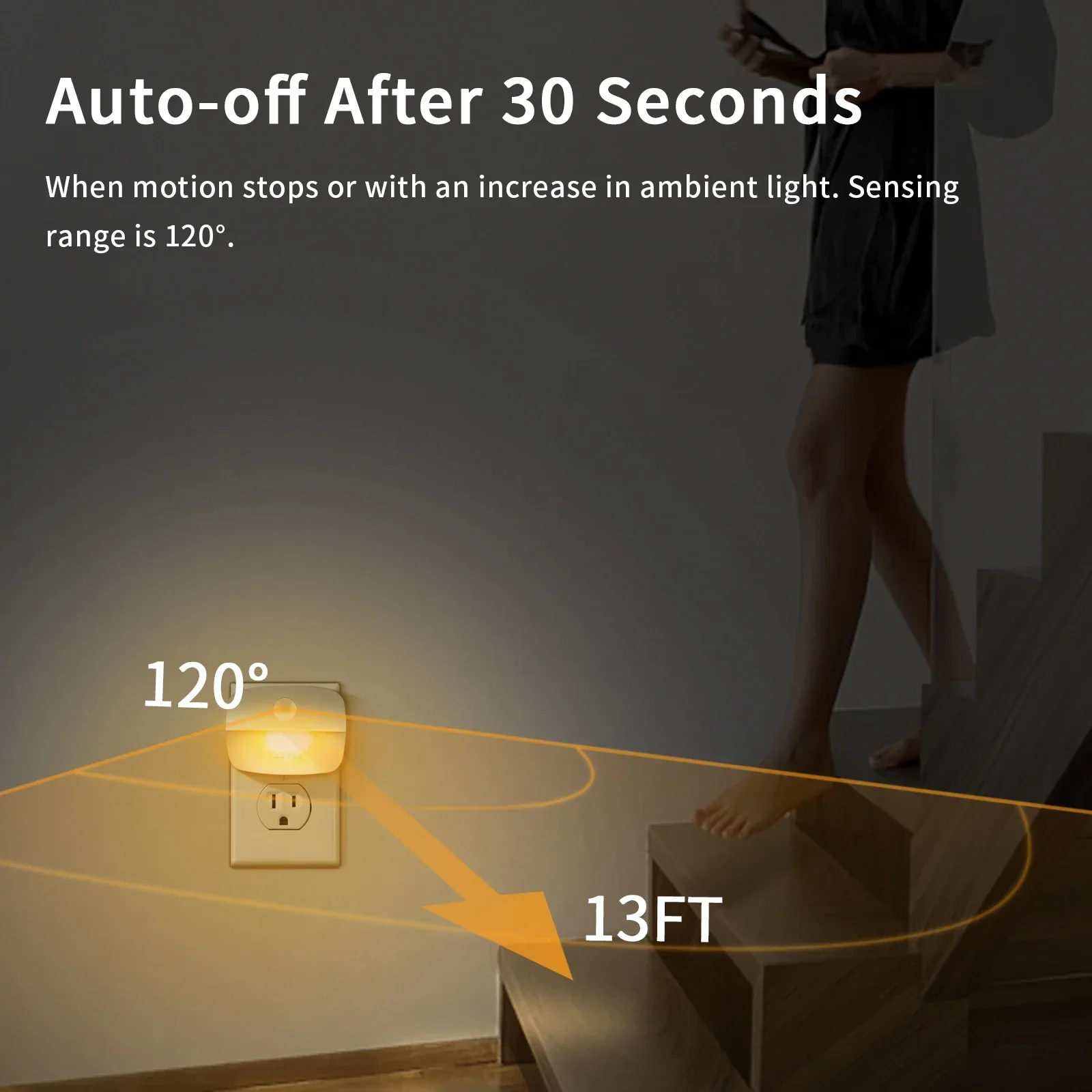 PIR-Bewegungsmelder, LED-Nachtlicht, EU-US-Stecker, Wandleuchte, 3 Beleuchtungsmodi, Kinderzimmer, Dekoration, Flur, Treppe, Nachtlampe