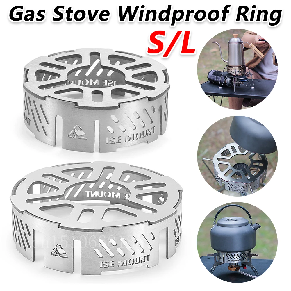 Mini Windschutz Camping Öfen Winddicht Ring S/L Edelstahl Gas Picknick Herde Outdoor Windabweiser Herd Windschutzscheibe