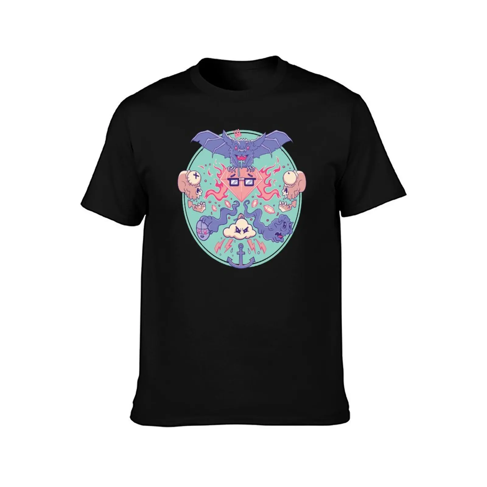 Ghastly Ghouls and Ghosts with Gems T-Shirt Soft Stretch Short Sleeve Top T-Shirt