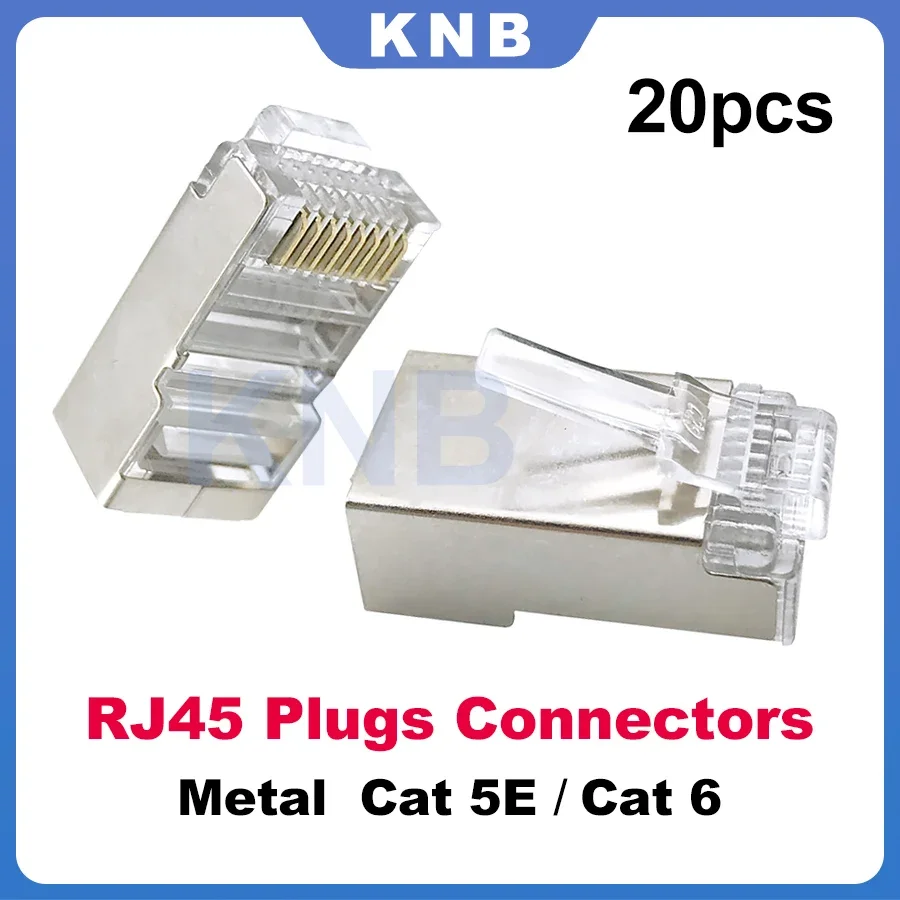 20 Pcs/lot New End Pass Though RJ45 Shielded Connector Cat 5e Cat 6 Network Plug RJ45 Adapter