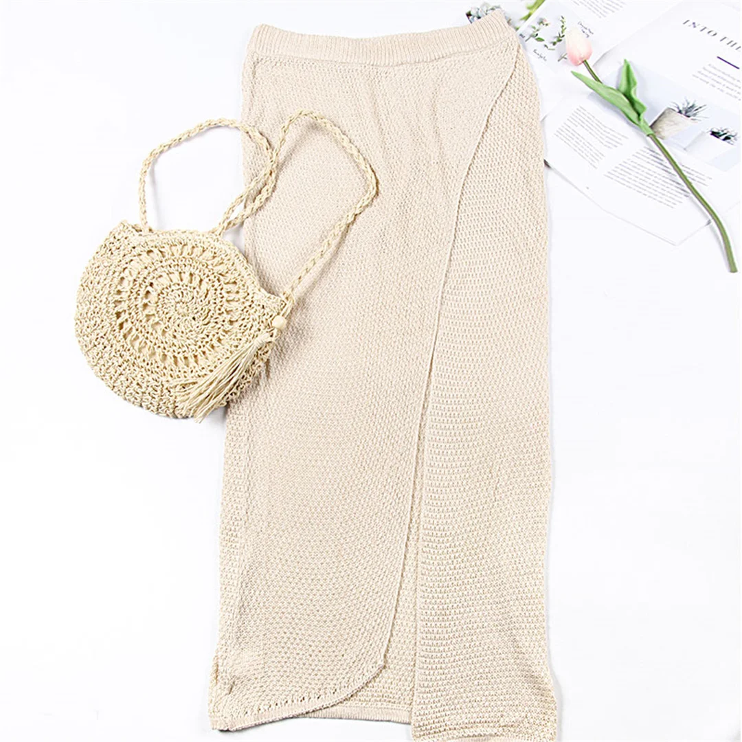 S - XL Wickelkleid mit hohem Schlitz, gehäkelt, gestrickt, Strandtunika, Strandkleid, Strandmode, Damen V4583 – Detail 12