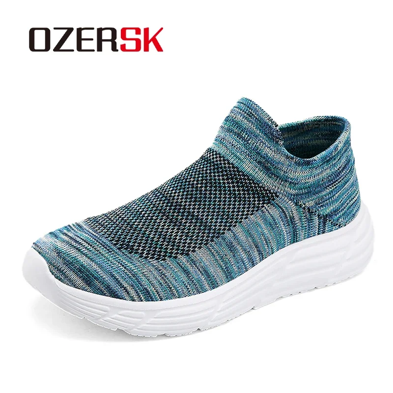 

OZERSK Men's Casual Sneakers Lightweight Comfortable Socks Walking Shoes New Breathable Men Fashion Mesh Shoes Large Size 39-46