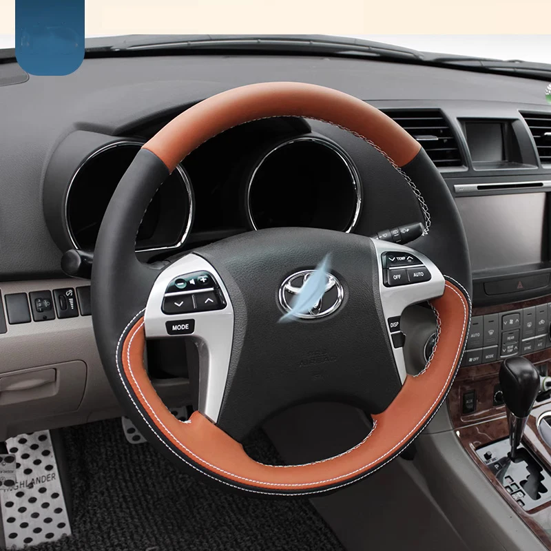 

Customization Car Steering Wheel Braid Leather Cover Car Accessories For Toyota Highlander 2012 Highlander 2013