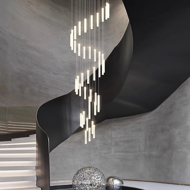 

Modern home decoration crystal chandelier, stair Pendant lamp, living room Pendant lights, interior lighting