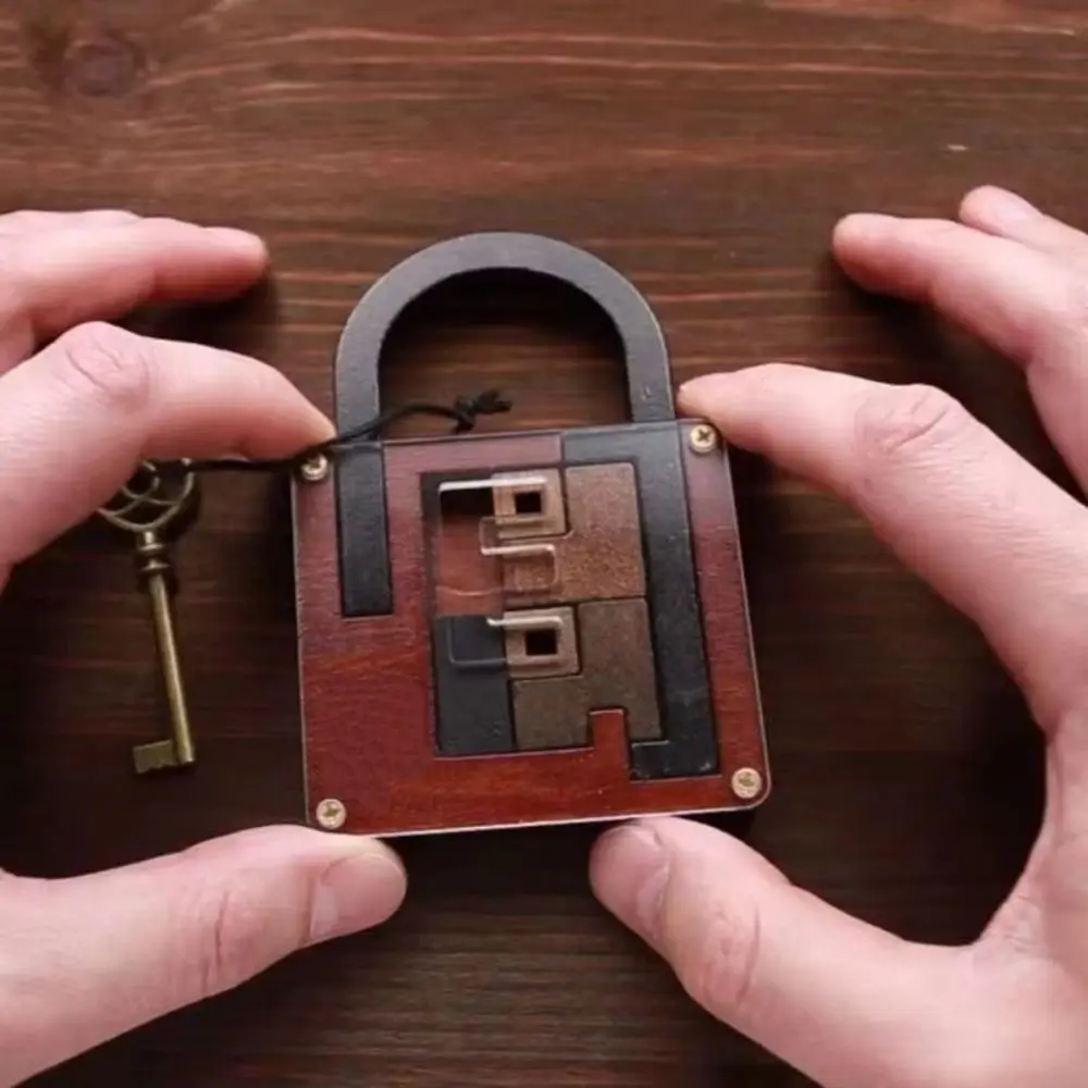 Wooden Brainteaser Puzzle Cognitive Development Logic Mind High Difficulty Puzzle Challenging IQ Maze IQ Lock Challenge Adults