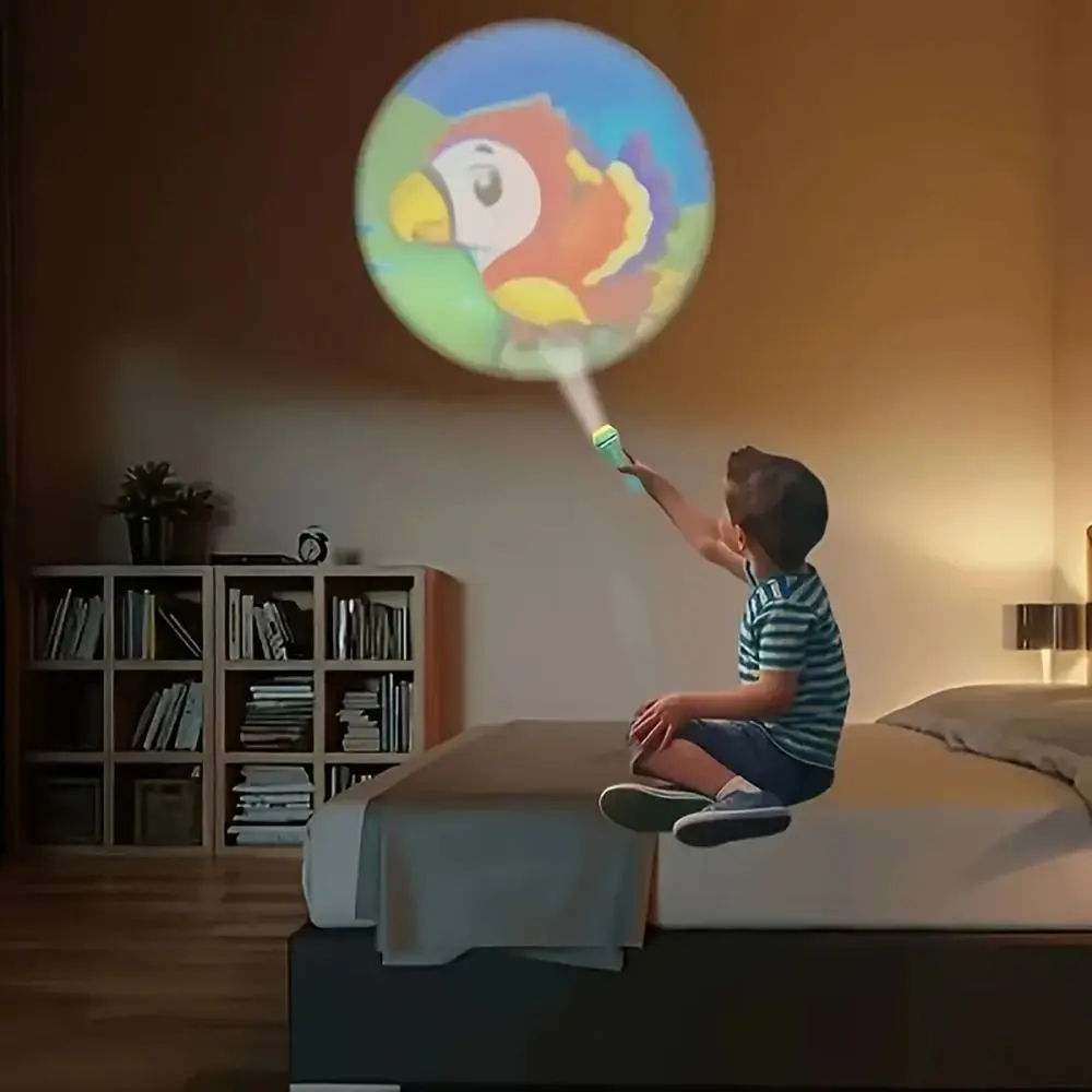 128 Patterns Children Projector Flashlight 16 Cards Animal Pattern Baby Projector Torch Early Education Gift