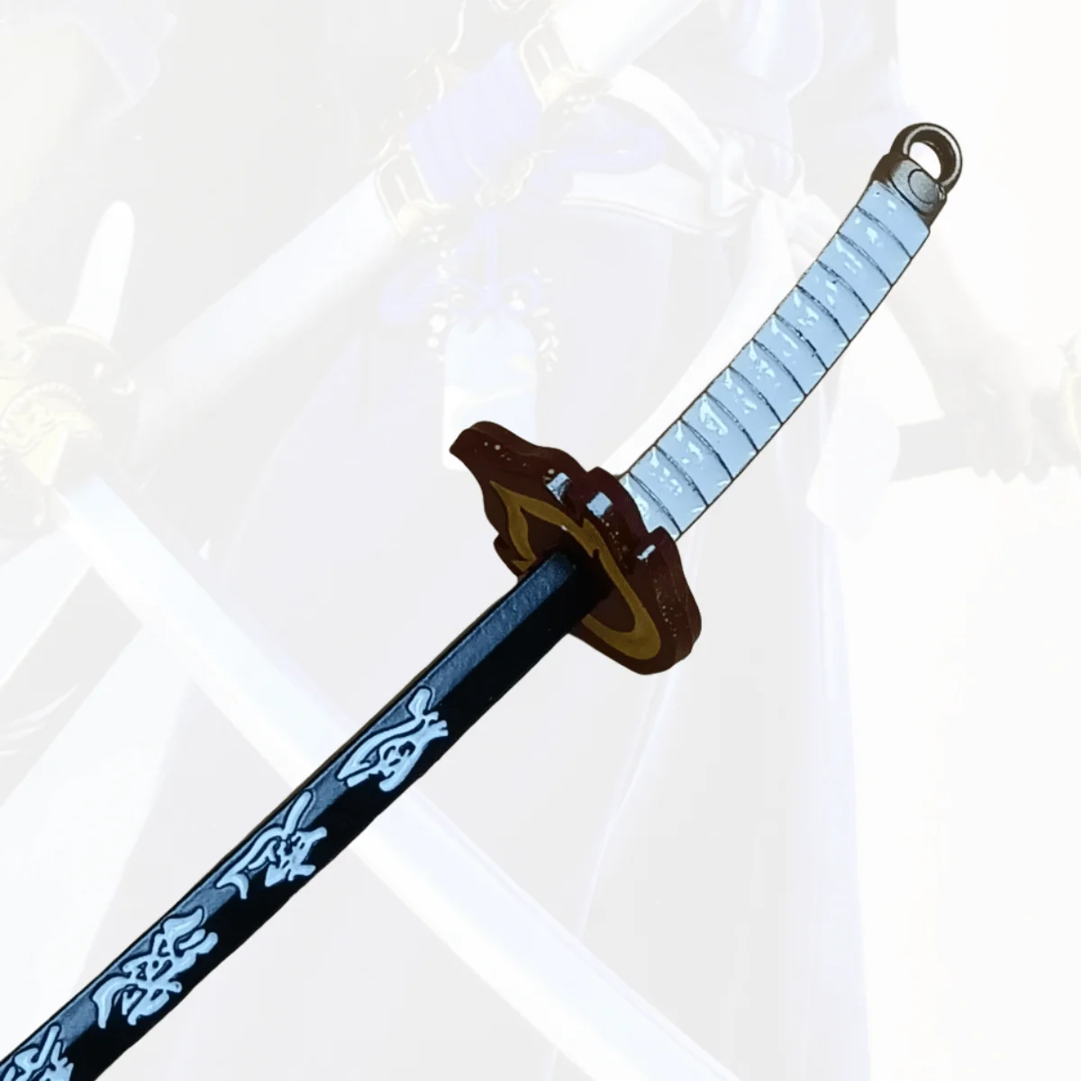 Épée Katana en métal Demon Slayer Rengoku Kyoujurou, Sabre de samouraï Original, couteau Ninja, accessoires de Cosplay, jouet accessoire, 5.9 pouces