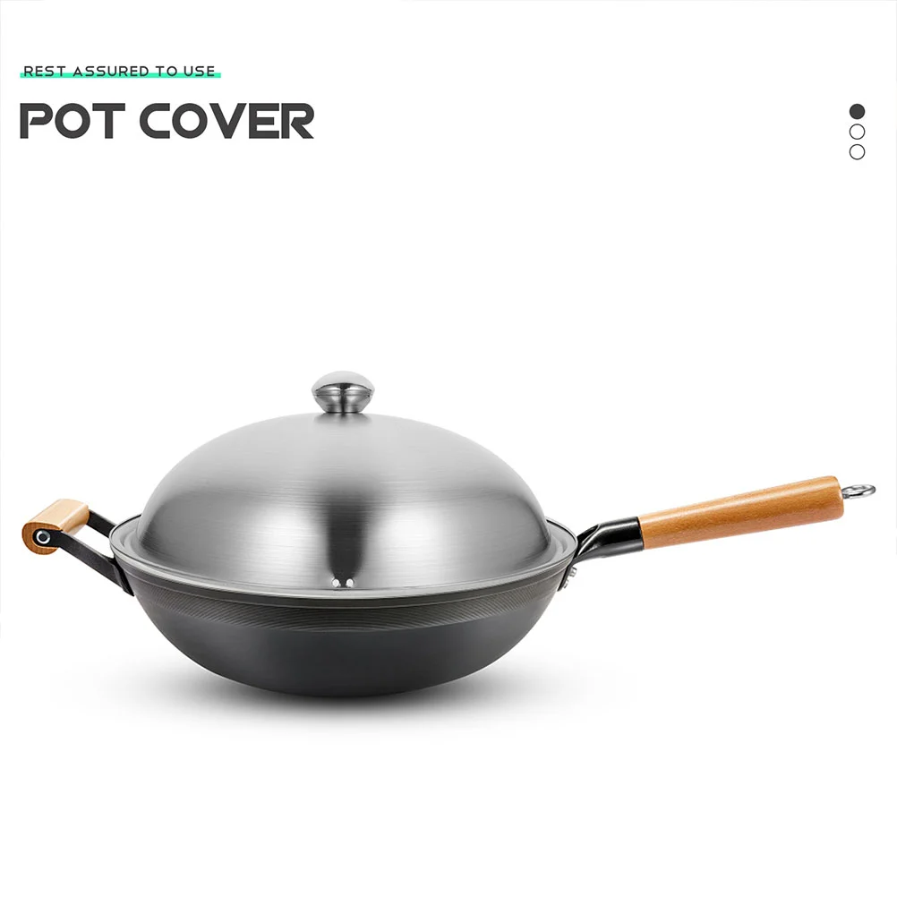 Korean Grill Pan Stainless Steel Pot Lid Saucepan Frying Metal for Pots Griddle Cover