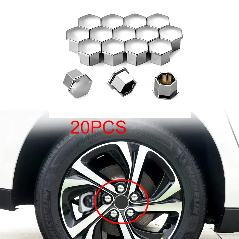 20pcs Wheel Nut Bolt Covers Caps 17mm For Peugeot 207 301 307 308 408 508 3008 Citroen C4l C5 C2