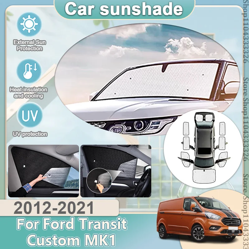 

Car Sunshades Windshield For Ford Transit Custom MK1 2012-2021 2020 Visor Full Windows Sun Protection Anti UV Auto Accessories