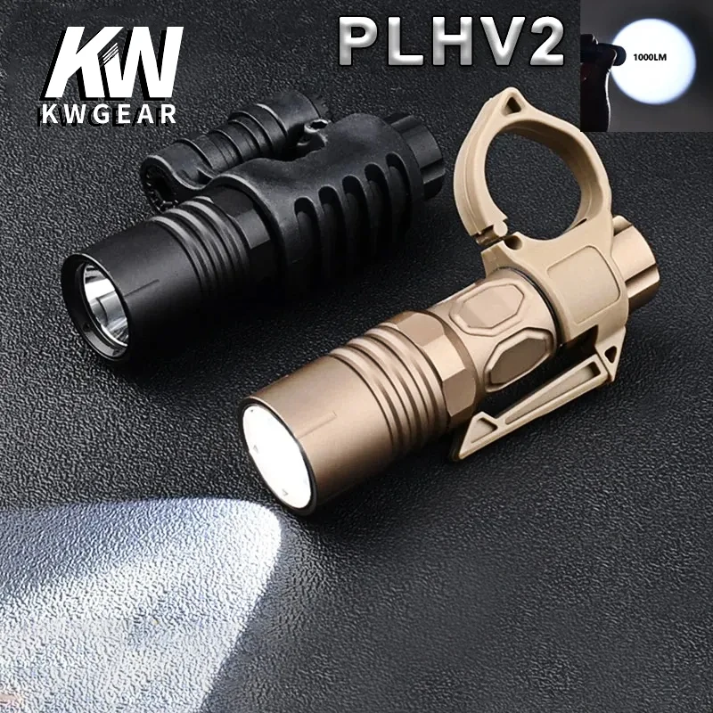 

WADSN Metal PLHv2 Pistol Tactical Flashlight 1000 lumen Fast Helmet Light Clip for Picatinny Hunting Weapon Scout Light