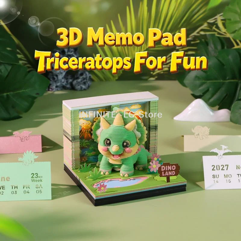 Time Piece Calendar 2027 Desk Calendar With LED Light 3D Tear-away Calendar Paper Carving Art Memo Pad Notepad Desktop Decor