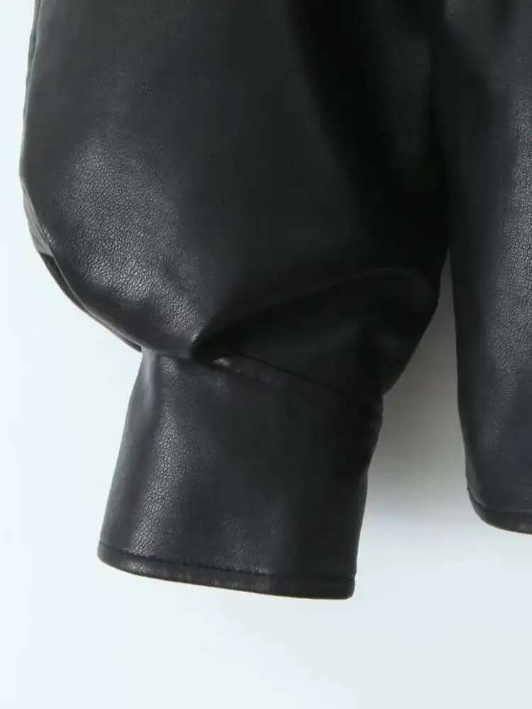 2025 New Women's Retro Vintage Coffee Faux Leather PU Jackets Female Motorcycle Biker BF Loose Oversized Streetwear Coats Tops