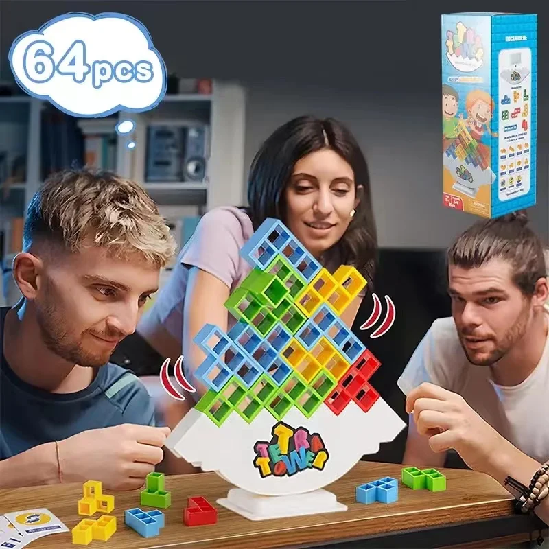 Puzzle DIY handmade building blocks Tetra Ta Balance game building blocks Stackable puzzle board assembly educational toy gift