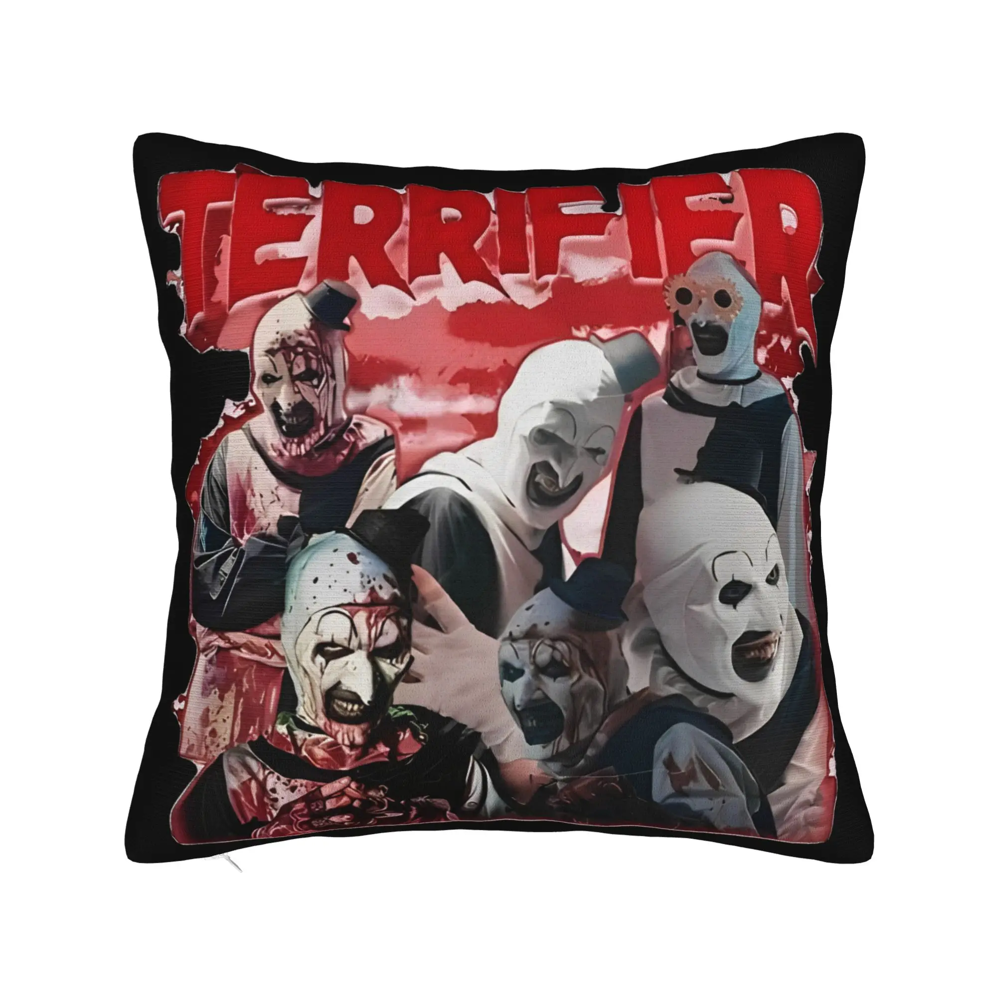 Terrifier Horror Clown Movie Art Pillowcase Printed Fabric Cushion Cover Decorative Halloween Throw Pillow Case Cover Bed 45*45
