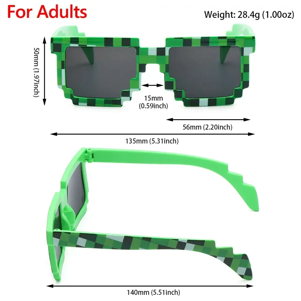 Neue Mode Sonnenbrille Heißer Verkauf Sonnenbrille Creeper Brille Neuheit Mosaik Lustige Brille Jungen Mädchen Pixel Brillen
