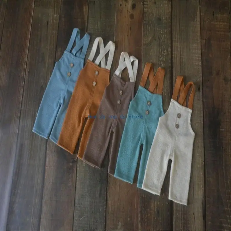 19QF 신생아 사진 소품 아기 소년 소녀 니트 의상 모자 바지 사진 촬영