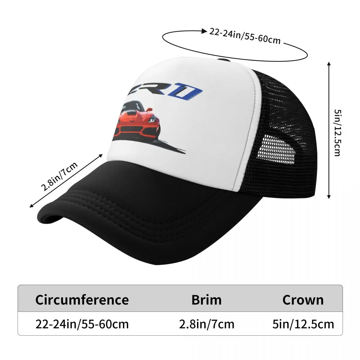 Orange C7 ZR1 Baseball Cap Hat Man Luxury Golf Hat Man Trucker Hat Boy Child Women's