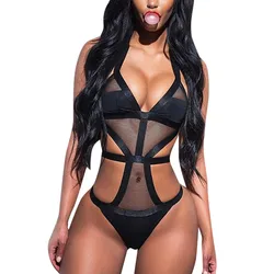 V Bra Underwear Hot Sexy Hollow Out Bodysuits See Women Sexy Bikini Set Hollow Deep V Bra Swimsuit Swimwear Bathing Suit Beach