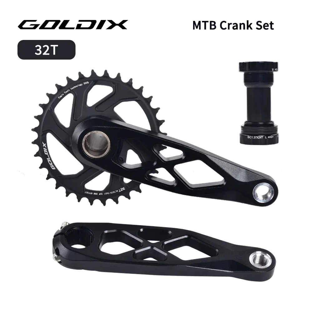 GOLDIX MTB Crankstel BSA 24mm 165mm 170mm 175mm Direct Mount R-SPEC Trail Hollow Bike Crank Spindel DH AM XC voor Shimano SRAM