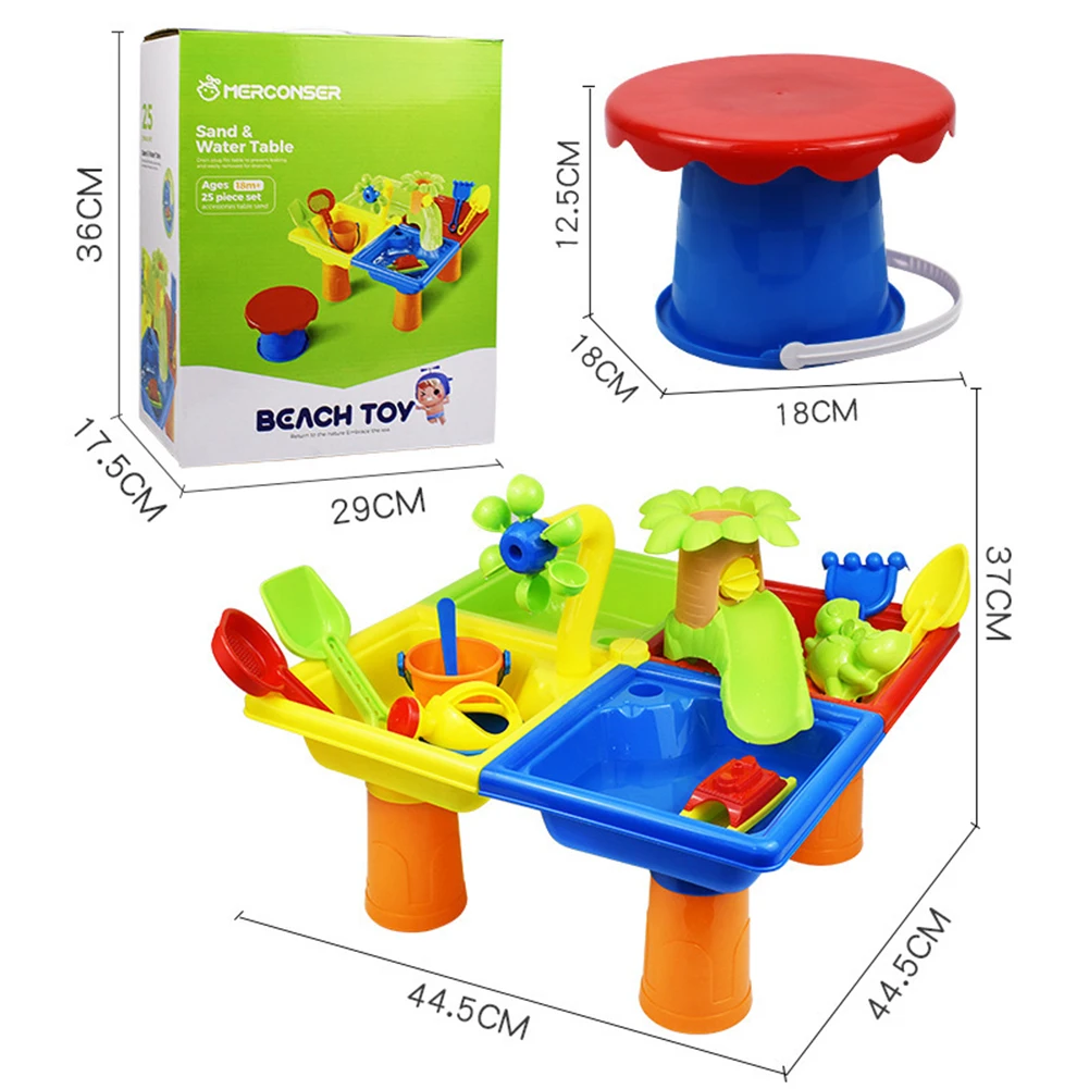 25pcs Beach Toys For Kids Play Water Toy Sand Box Set Kit Sand Table Sand Bucket Summer Toys For Beach Play Sand Water Game Play