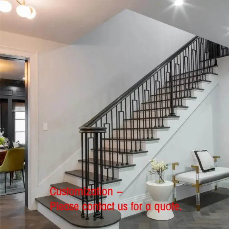 custom.Factory-Produced High-Quality Exterior Stairs Powder Coating Durable Wrought Iron Outdoor Staircase
