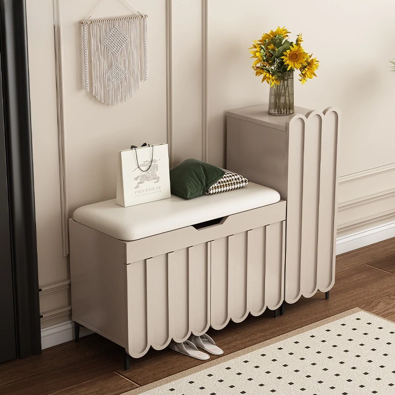 American fashion entry stool storage integrated home sitting soft bag shoe cabinet multi-functional