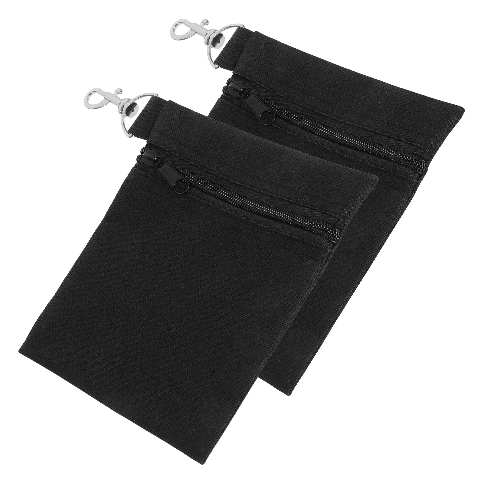 

2Pcs Golf Tee Pouch Nylon Bag Portable Zipper Closure Rotating Claw Clip Golf Accessories Storage Organizer Case for Men Women